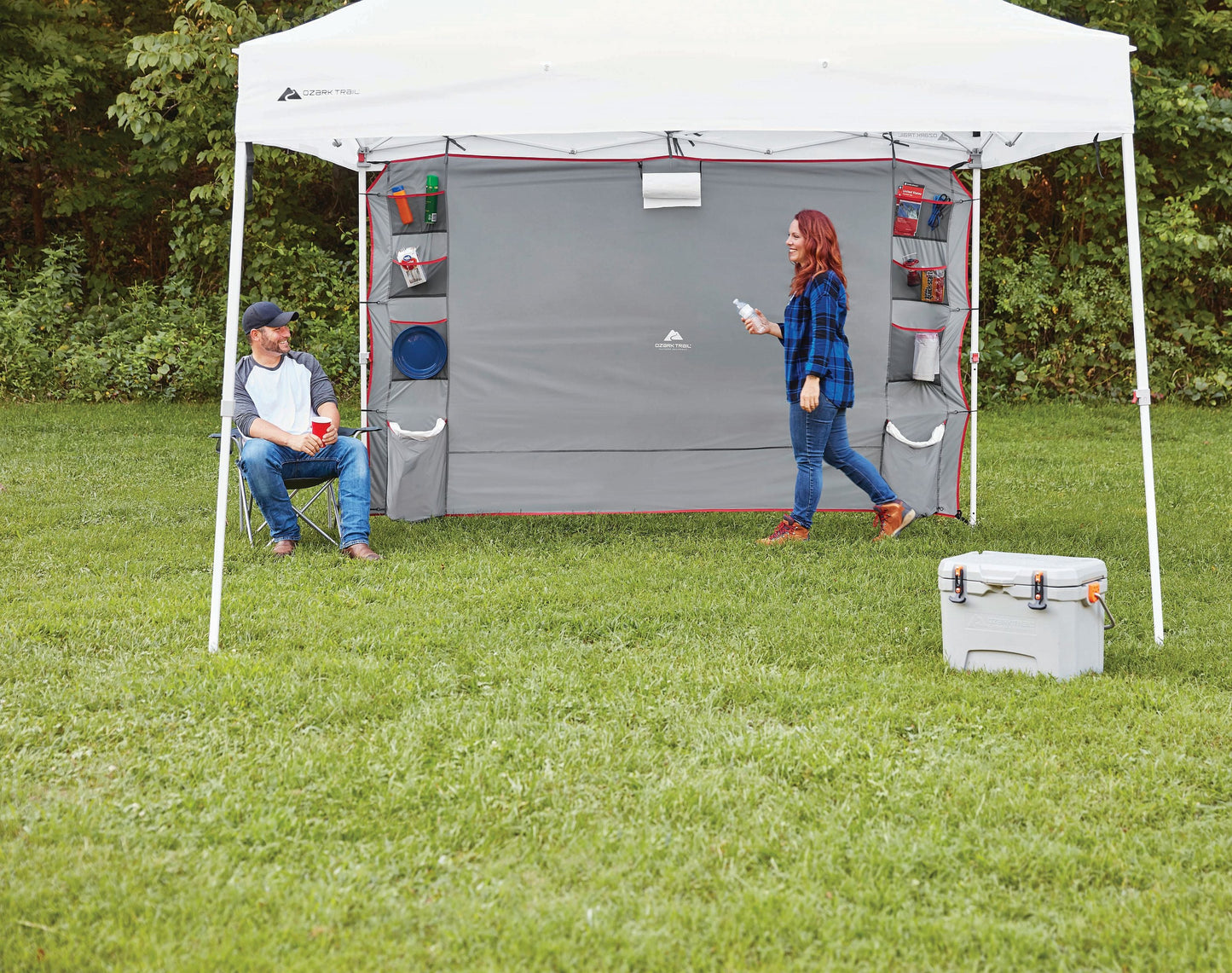 Shade Wall, 10' x 6' w/ Organizer Pockets for Straight-leg Canopy