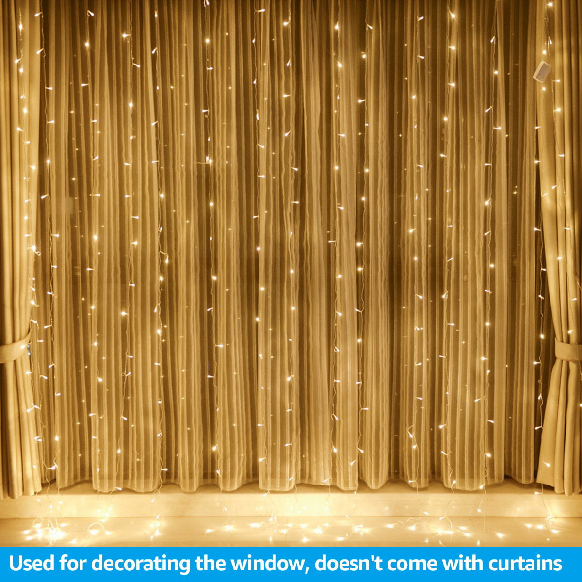 320 LED 9.8FT × 9.8FT Window Curtain String Light, Warm White