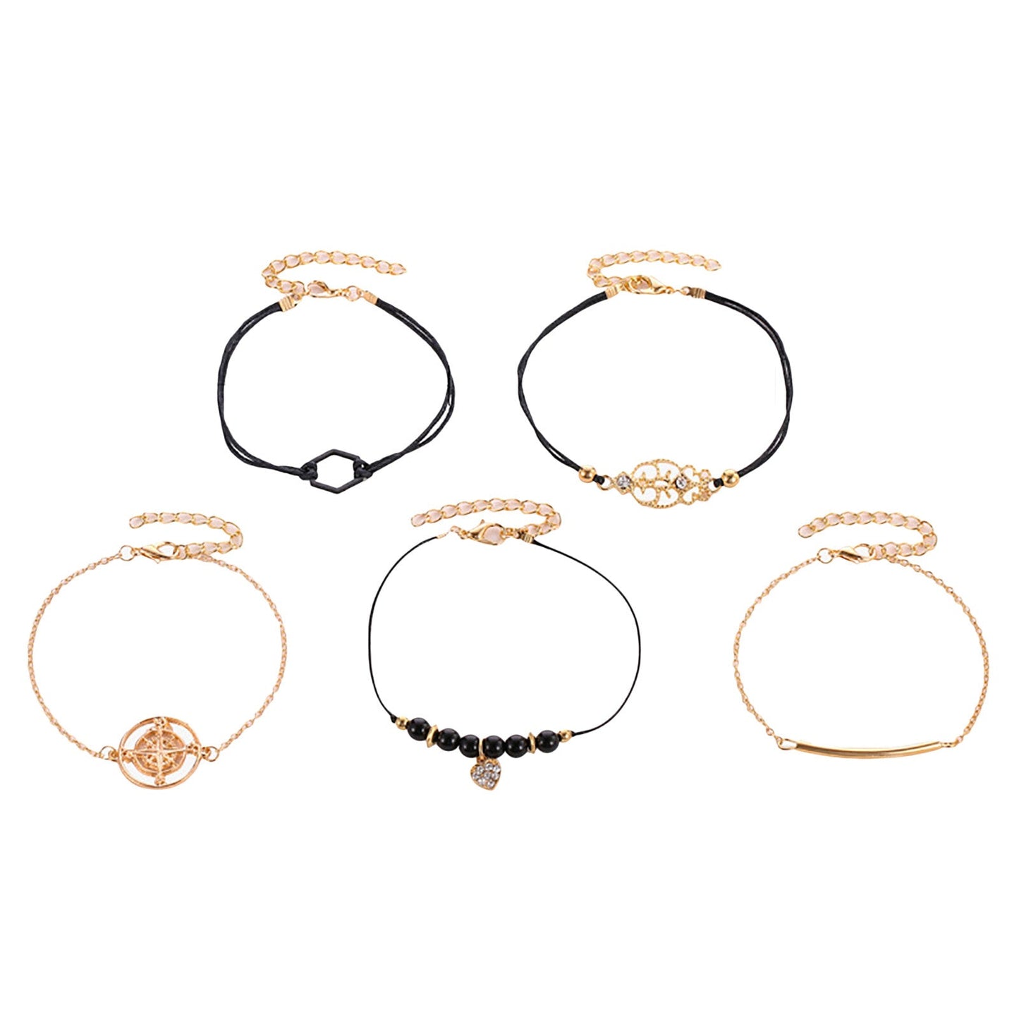 Boho Multilayer Bracelet Set Women Cuff Bangle Chain