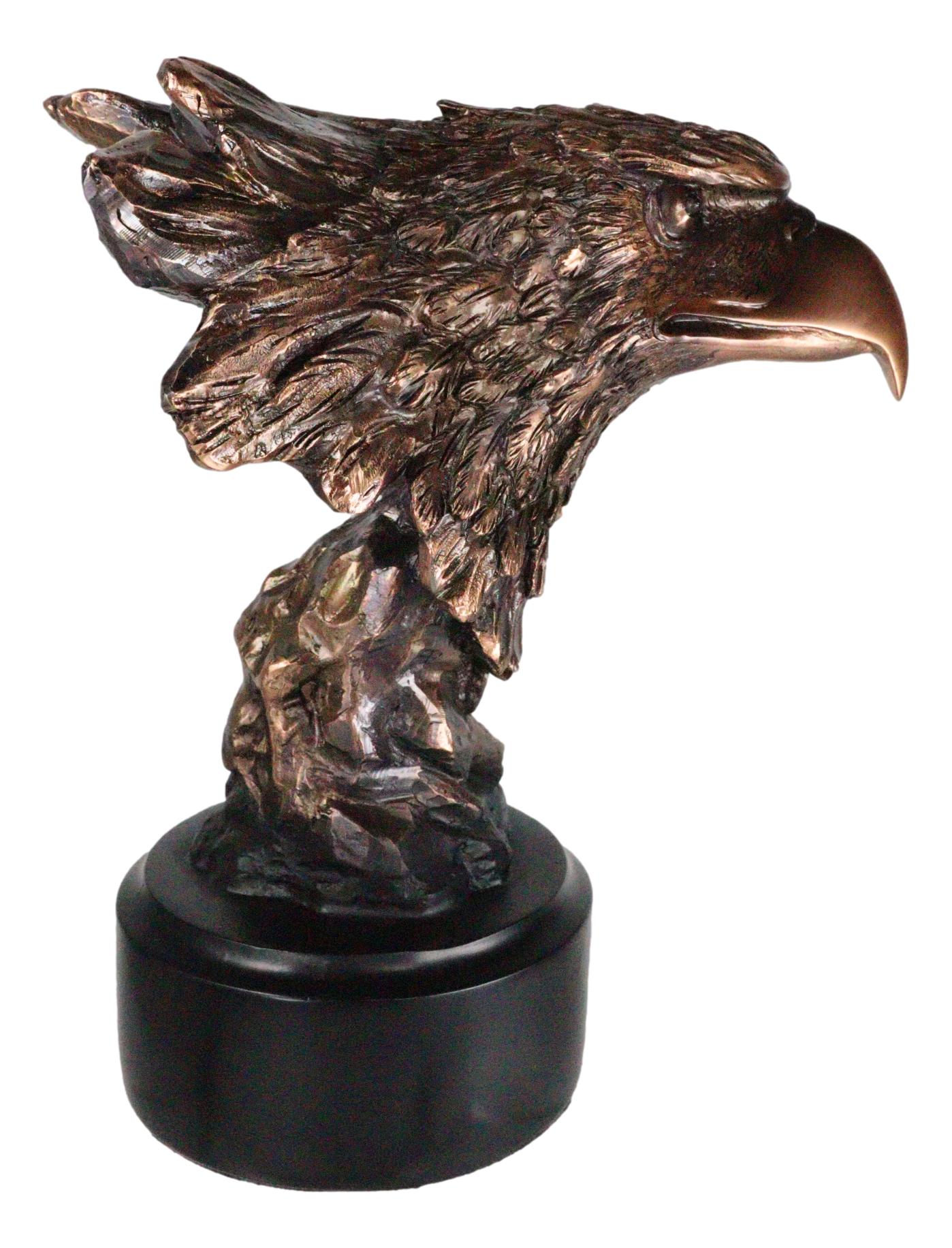 American Bald Eagle Head Bust Electroplated Bronze Figurine