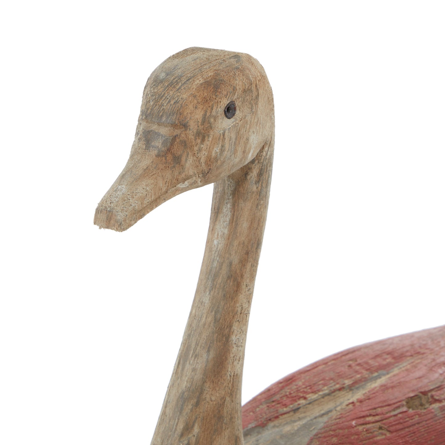 Wood Coastal Bird Sculpture, Brown/Red