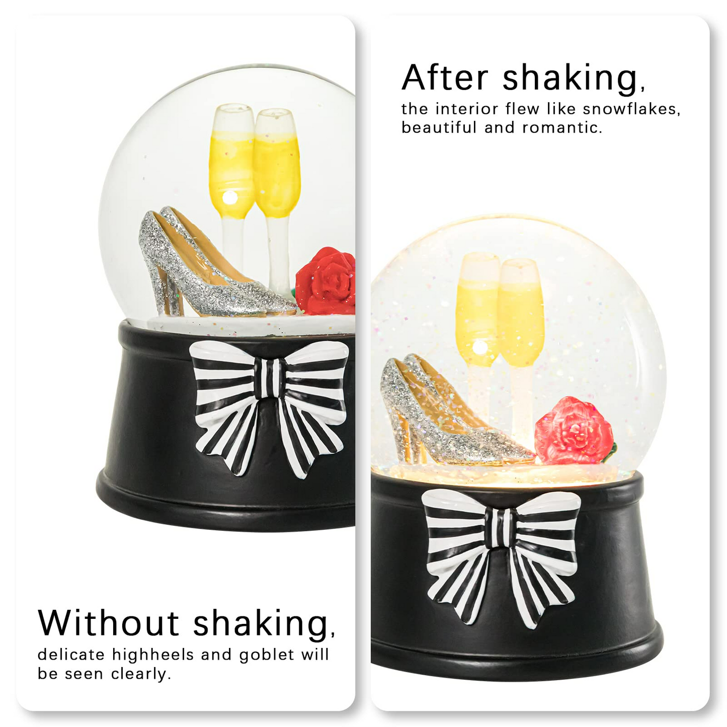 Snow Globe for Lover w/  Color Changing LED Lights