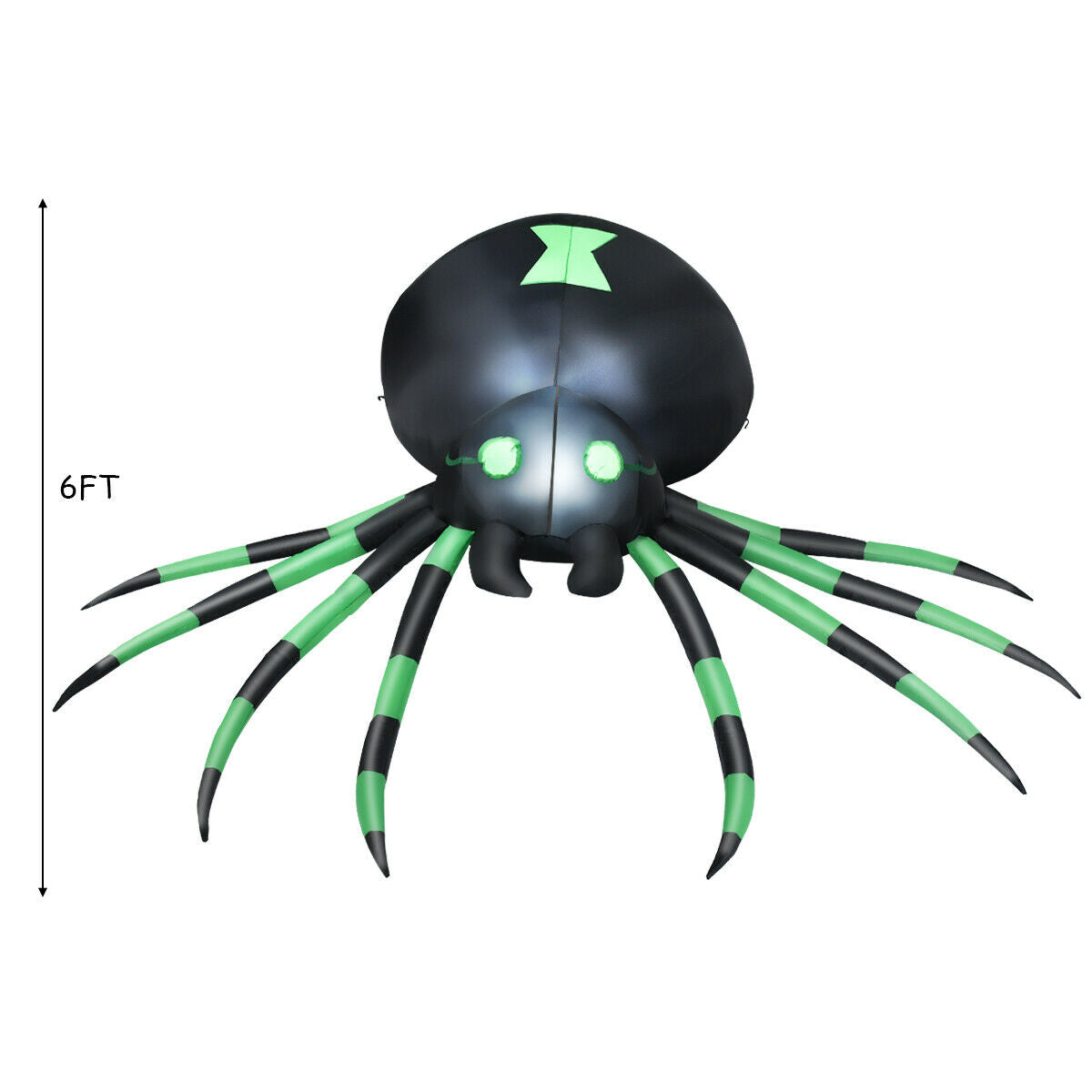 6FT Halloween Inflatable Blow-Up Spider w/ LED Lights