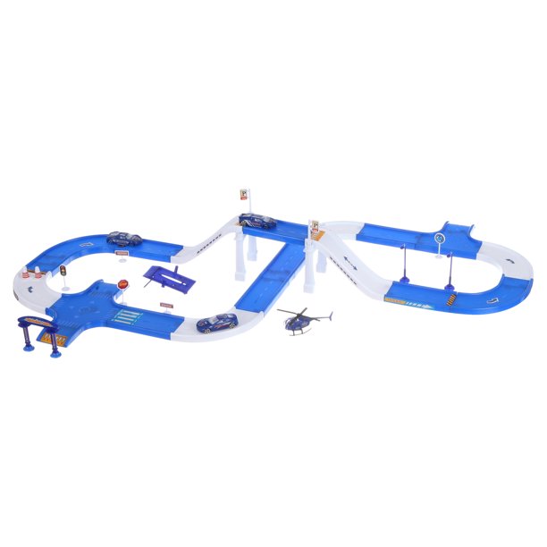 Police City Track Vehicle Toy Playset With Garage Car Wash and More to Kids