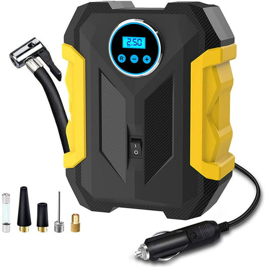 Portable Car Air Pump with Digital Pressure Gauge, 12V 150 PSI Cordless, Bright LED Light