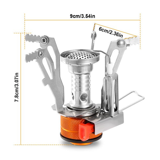 Portable Camping Stove Mini Foldable Outdoor Furnace Cooking Piezo Ignition 1Burner