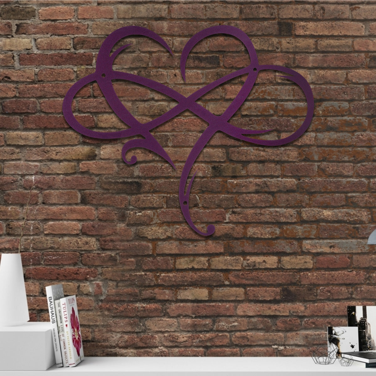 Metal Infinity Heart Hang Art Sculpture for Home Decoration