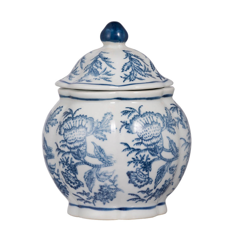 Decorative Jars - White, Blue - Set of Three