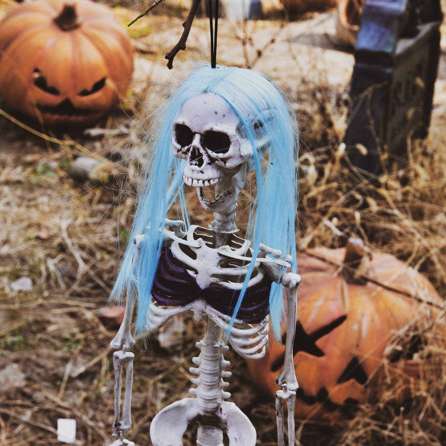 29.5" Halloween Fake Mermaid Skeleton Decoration