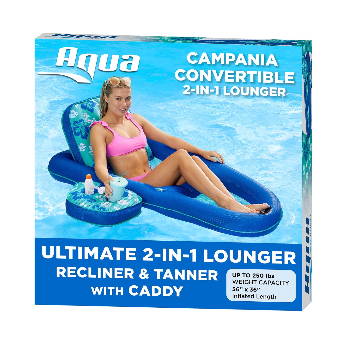 2 in 1 Convertible Water Lounger Pool Inflatable