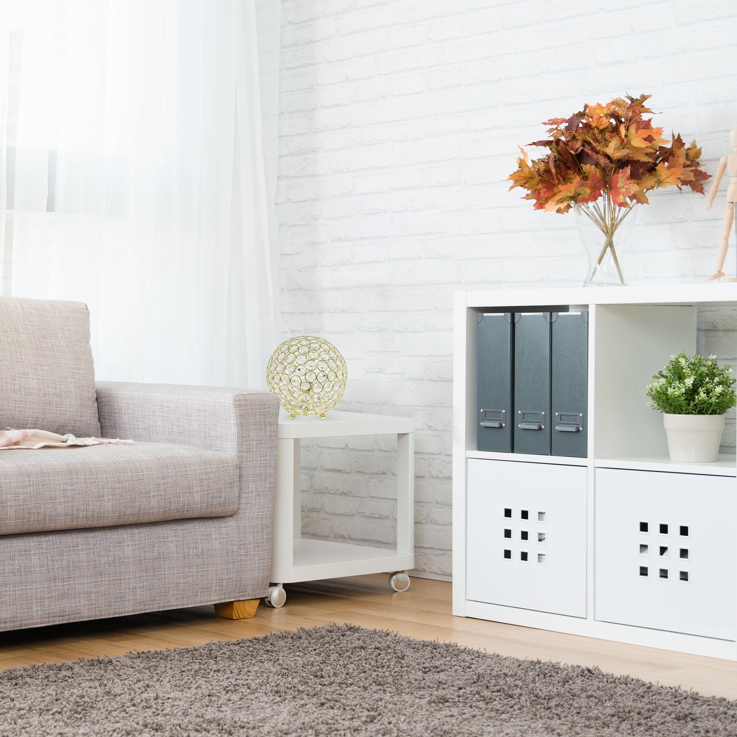 Elegant Designs Elipse 8 Inch Crystal Ball Sequin Table Lamp