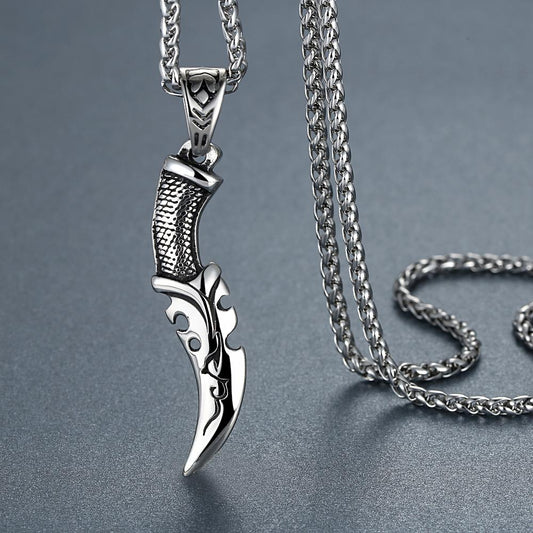 Men's Stainless Steel Tribal Pendant Necklace