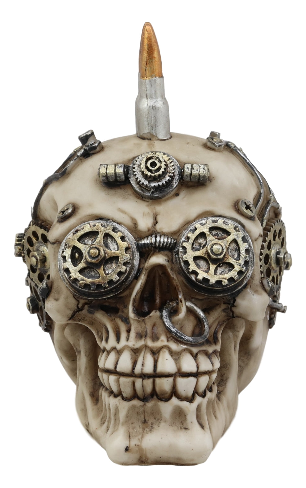 Badass Bullet Ammo Mohawk Punk Rock Steampunk Skull Figurine