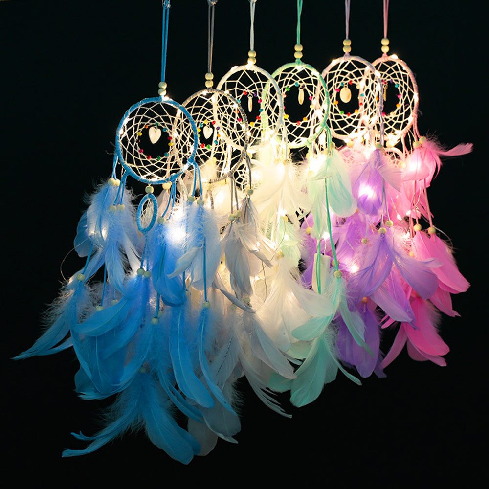 Feather Dream Catcher w/ LED Light for Home Decoration