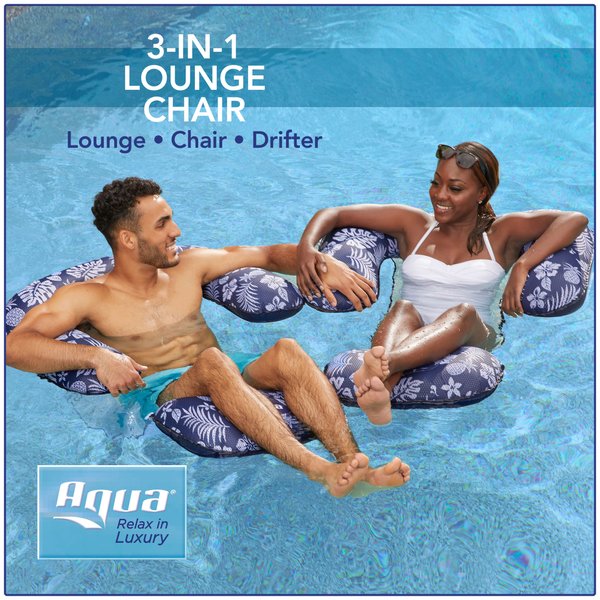 3-in-1 Unisex Adult Pool Float w/ Arm Rests & Leg Bolsters