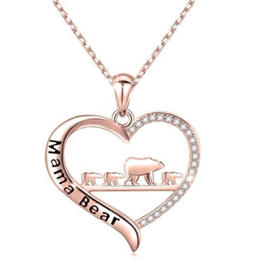 Mama Bear Necklace Perfect Gift for Wife /Mom Mother's Day Gift- Rose Gold_3