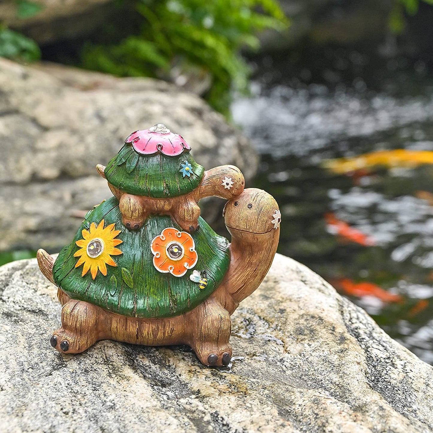 6.7'' Solar Turtle Garden Statue