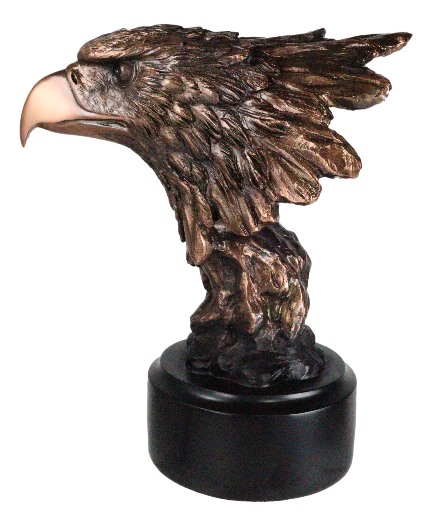 American Bald Eagle Head Bust Electroplated Bronze Figurine