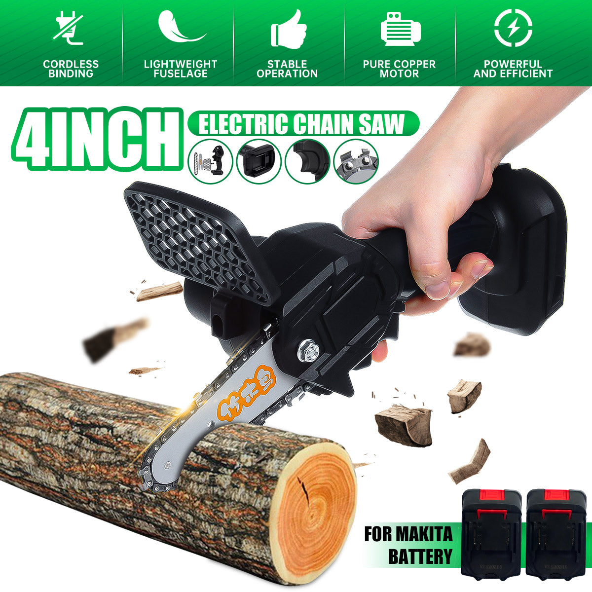 Portable & Rechargeable 24V 800W 4 Inch Electric Pruning Saw