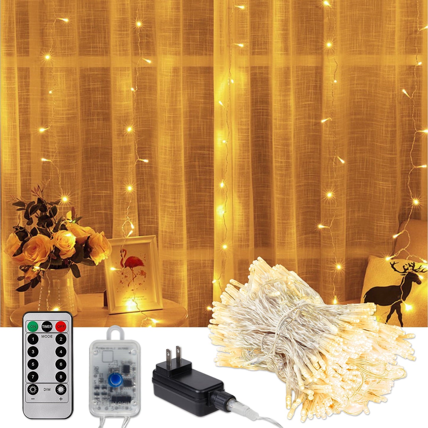 Extendable LED String Lights for Bedroom, Warm White