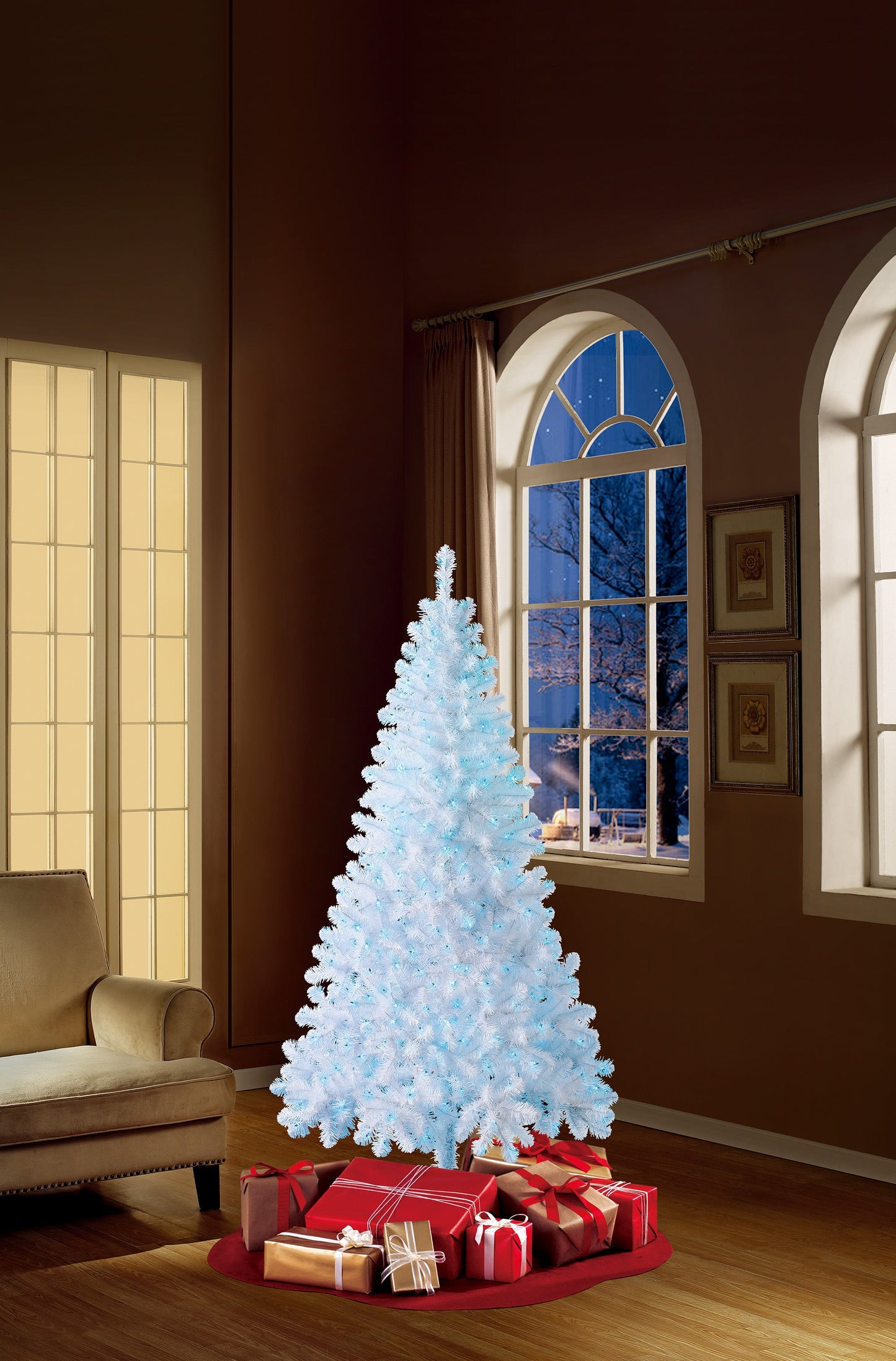 Christmas Time Prelit 300 Incandescent Lights, Madison Pine Artificial Christmas Tree, 6.5'