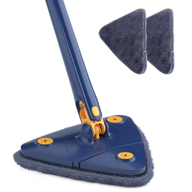 Cleaning Mop,360 Degrees Rotatable Extendable 51Inch Triangle Automatic Water Squeezing