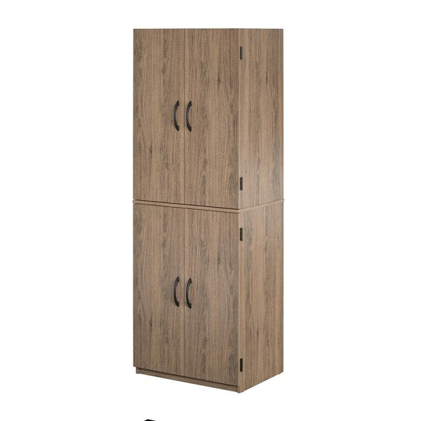 4-Door 5' Storage Cabinet, Rustic Oak