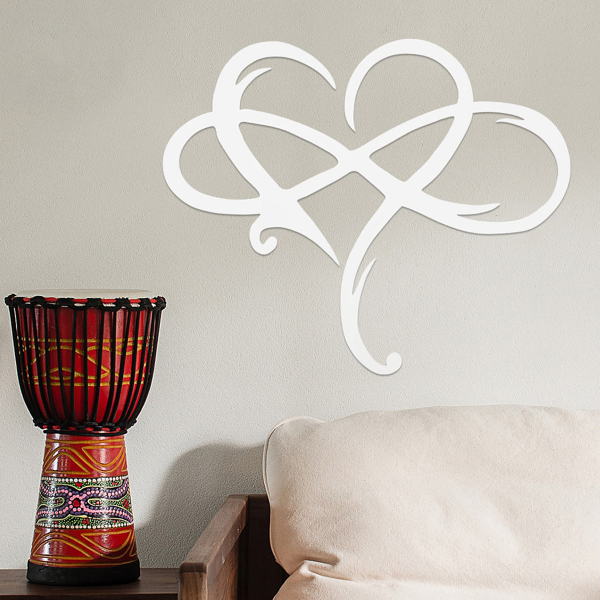 Metal Infinity Heart Hang Art Sculpture for Home Decoration