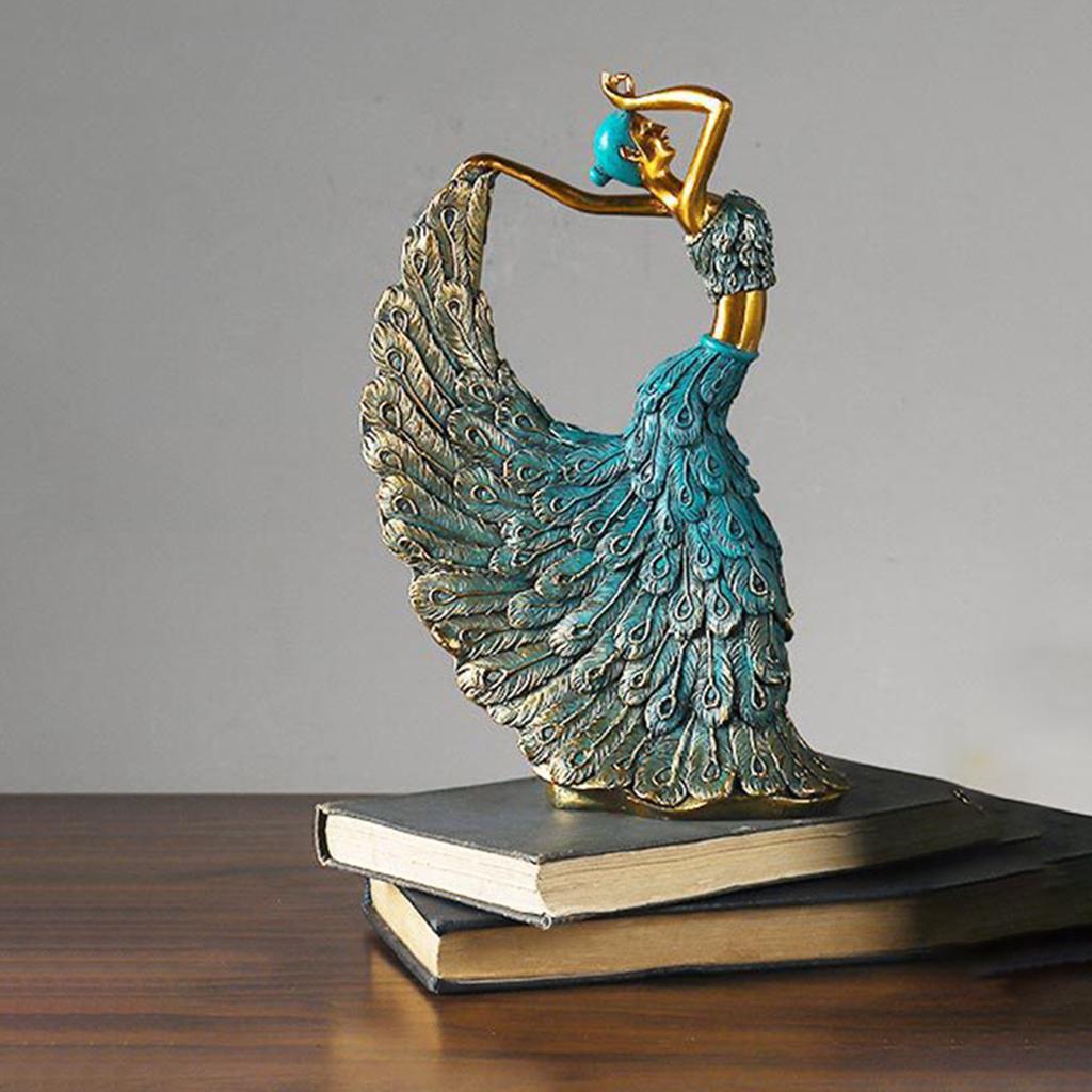 Peacock Dancer Figurine for Home Decoration