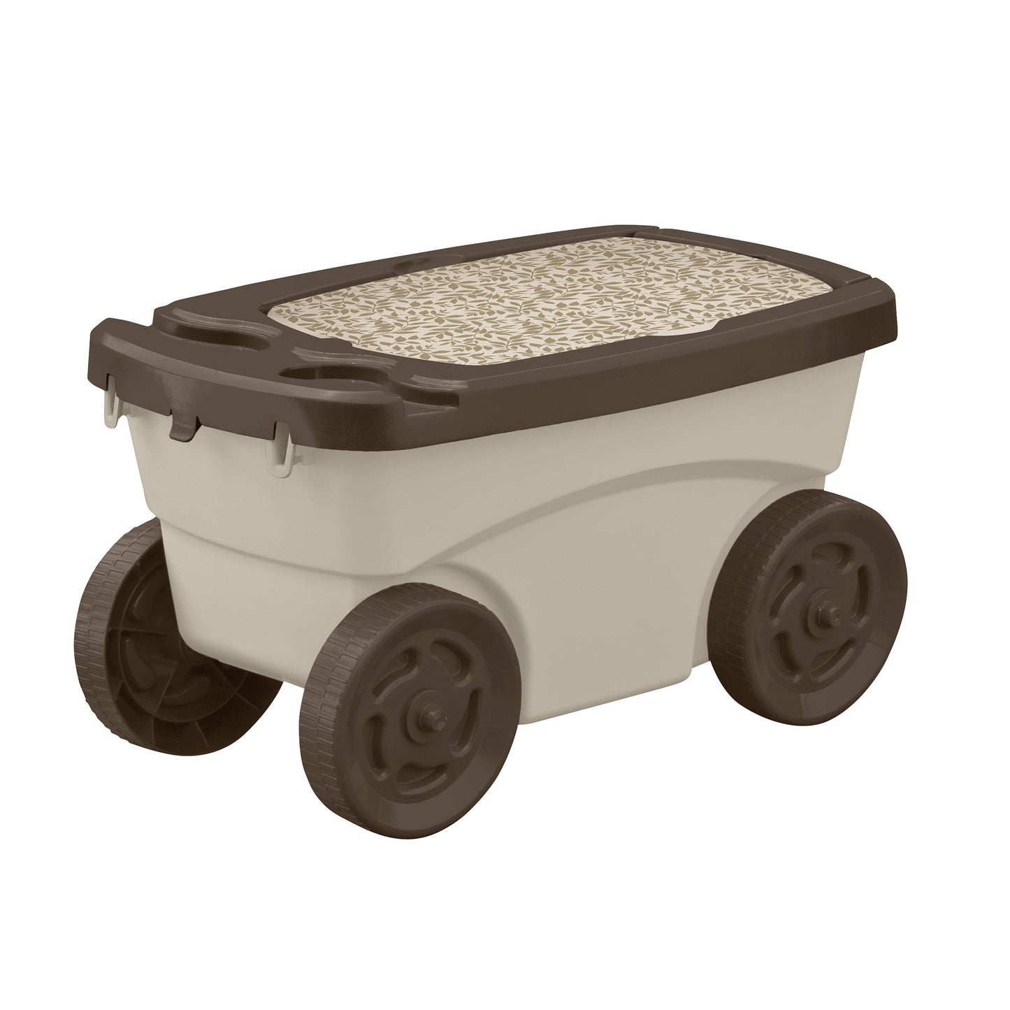 Rolling Garden Scooter w/ Wheels & Pull Strap, Light Taupe