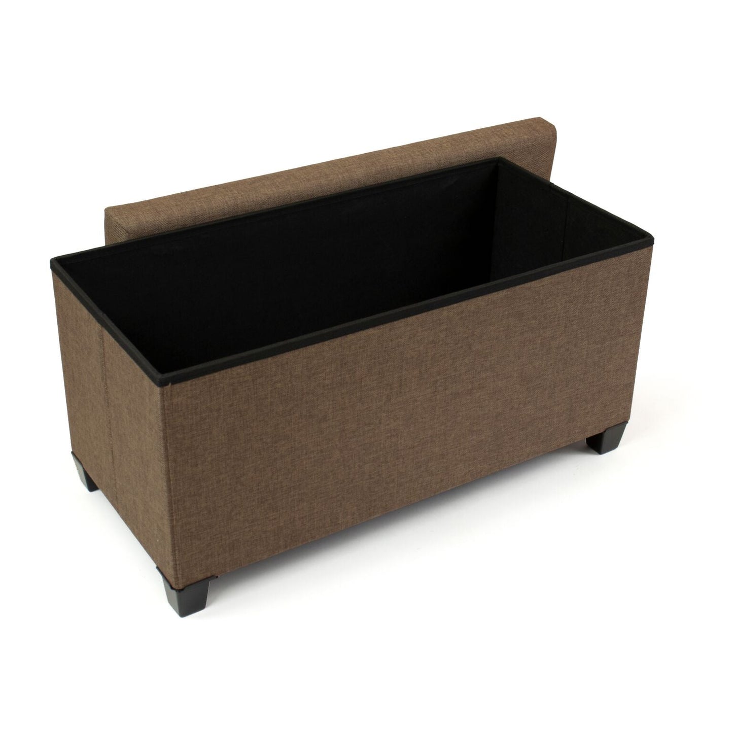 Rectangular Brown Storage Fabric Ottoman Bench