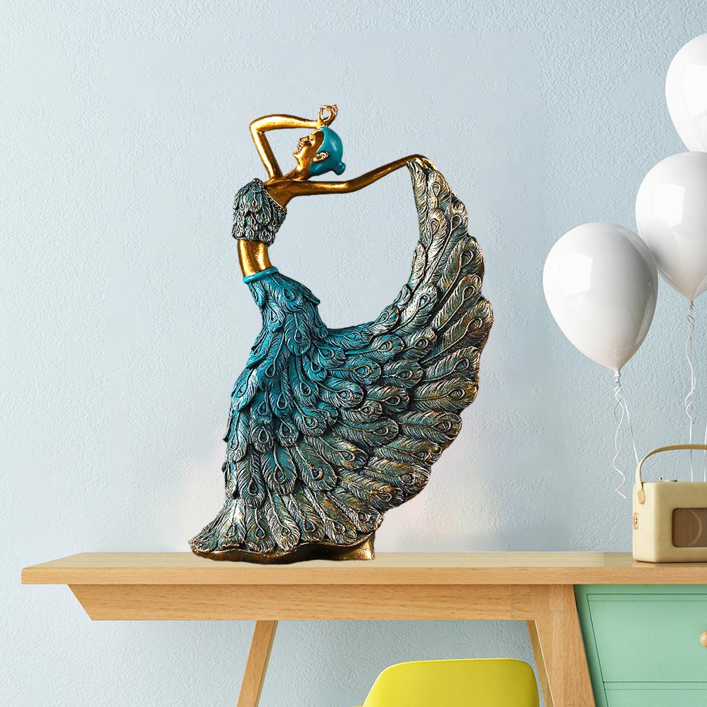 Peacock Dancer Figurine for Home Decoration