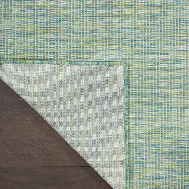 Indoor/Outdoor Modern Solid Blue/Green 3' x 5' Area Rug