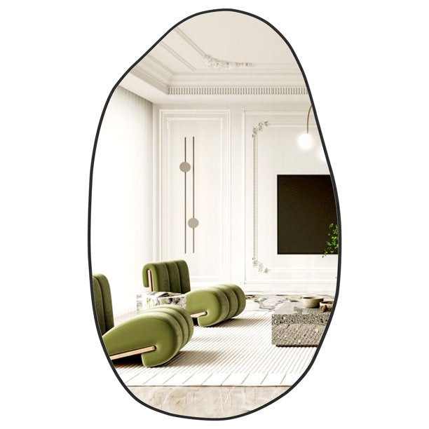 Irregular Wall Mirror, Asymmetrical Large Vanity Mirror for Wall Bathroom 33.5×20.5 inches