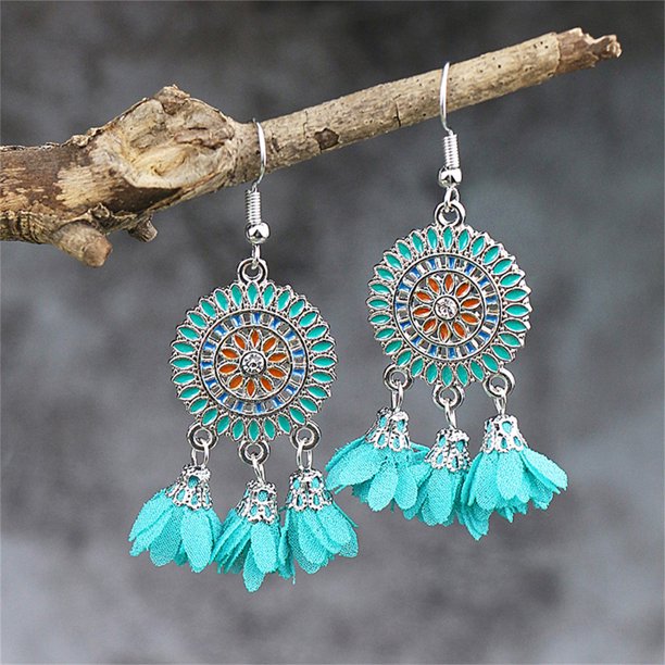 9 Pairs Fashion Boho Drop Dangle Earrings for Women/Girls Colorful Tassel