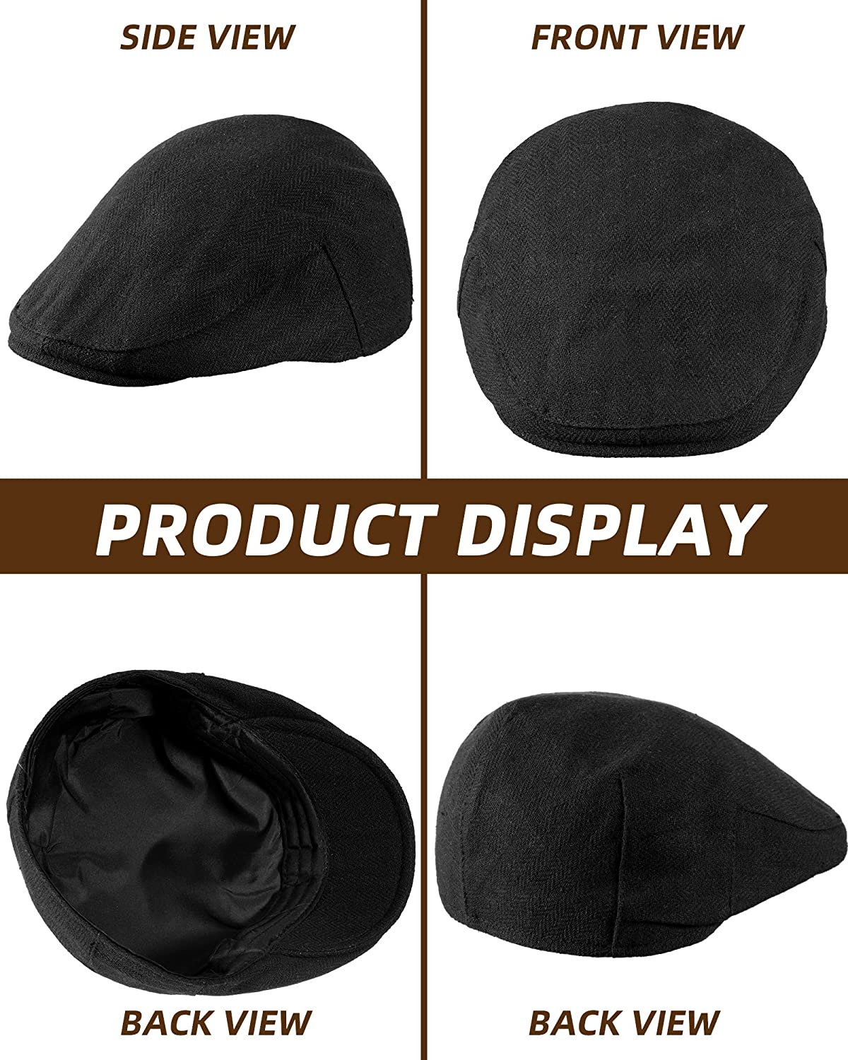 8 Pcs Newsboy Gatsby Classic Men Hats Multicolored