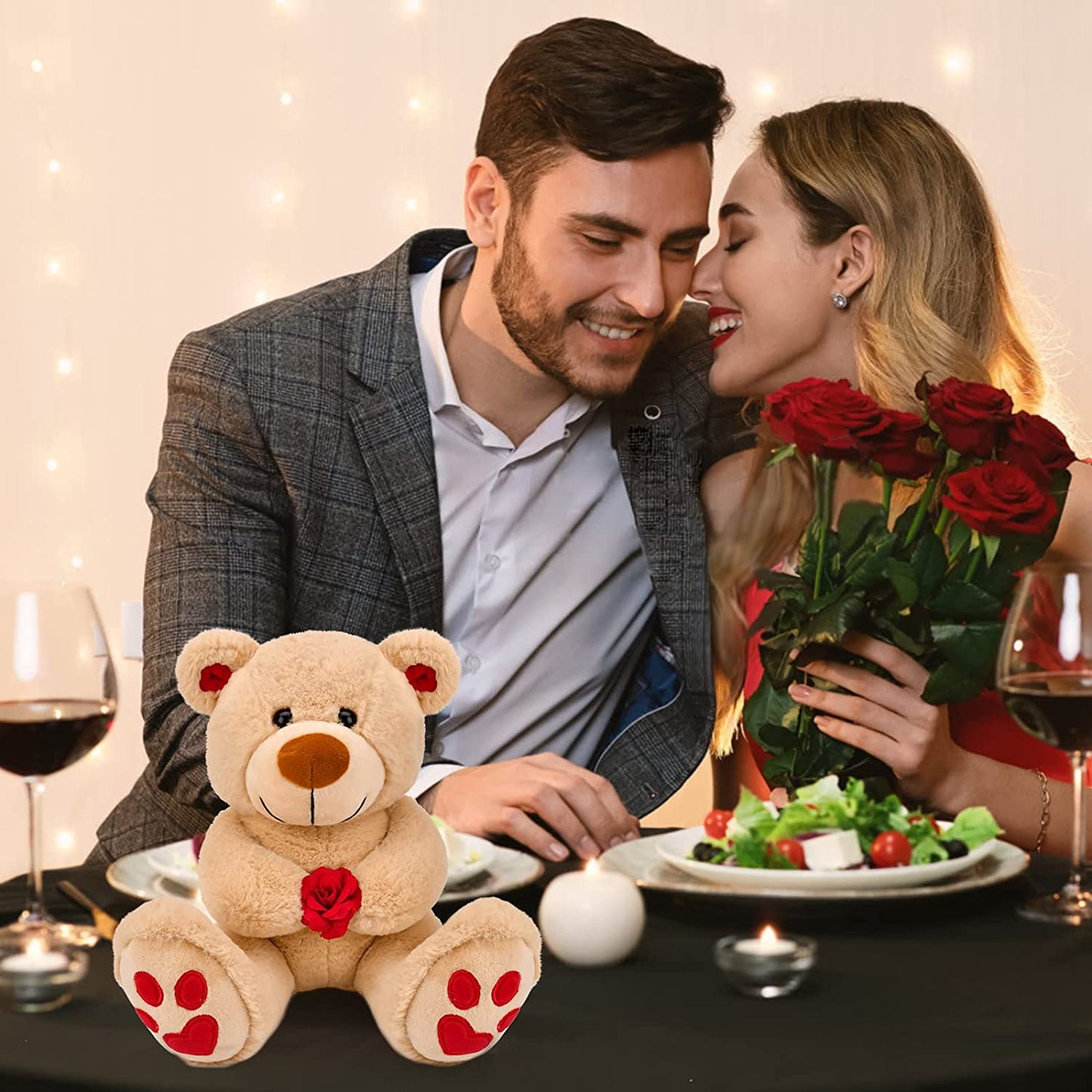 Valentines Day Gifts for Her Mom Wife Girlfriend,10 inch Rose Brown Teddy Bear