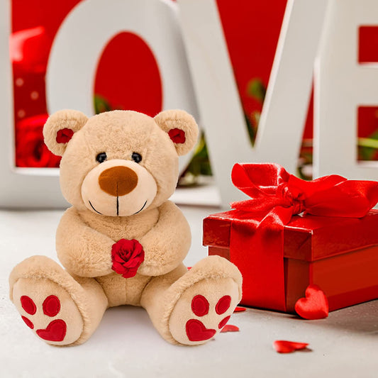 Valentines Day Gifts for Her Mom Wife Girlfriend,10 inch Rose Brown Teddy Bear