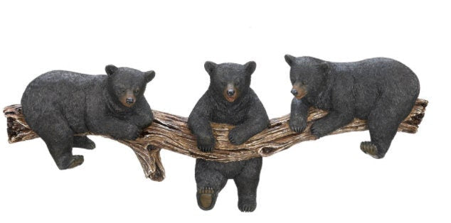 Rustic Forest Black Bear Trio Hooks 18.25 inches