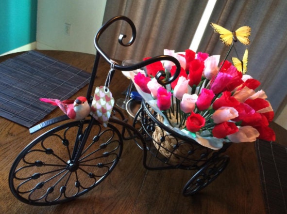 Vintage Style Plant Holder, Bicycle Flower Pot Cart Holder