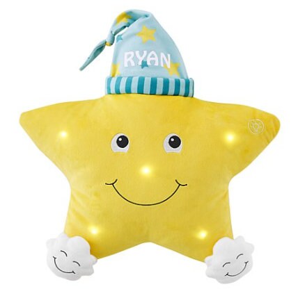 Personalized Twinkle Light-Up Star Pillow with Any Name