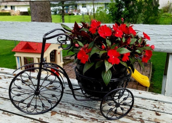 Vintage Style Plant Holder, Bicycle Flower Pot Cart Holder