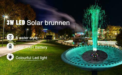 8LED Solar Powered Floating Bird Bath Water Fountain Outdoor Pond Pool Garden