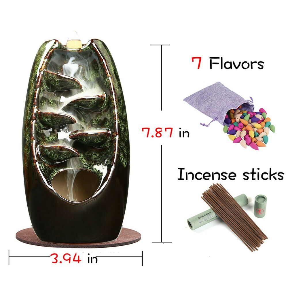 Waterfall incense burner, Backflow burner, Incense set