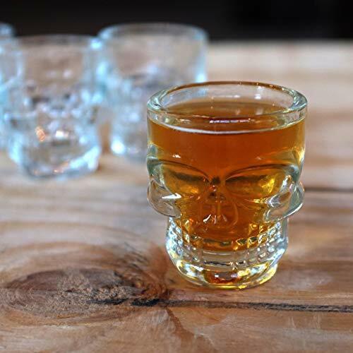 Skull Face Heavy Base Whiskey Shot Glasses Set of 6