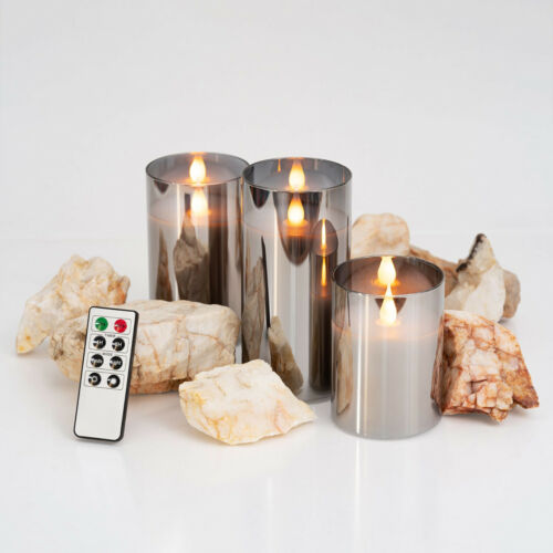 LED Candle Sets Flickering Taper Faux Wax Color Change Options w/ Remote