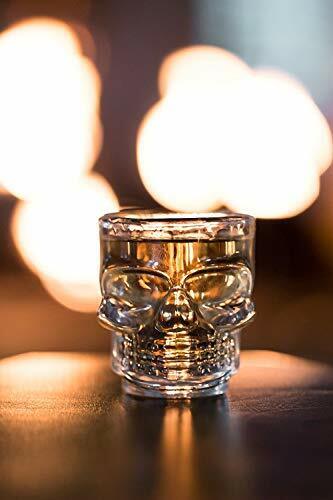 Skull Face Heavy Base Whiskey Shot Glasses Set of 6