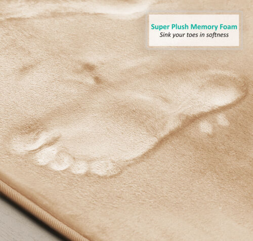 Luxurious Absorbent Soft Memory Foam Bath Mat Bathroom Shower Rug