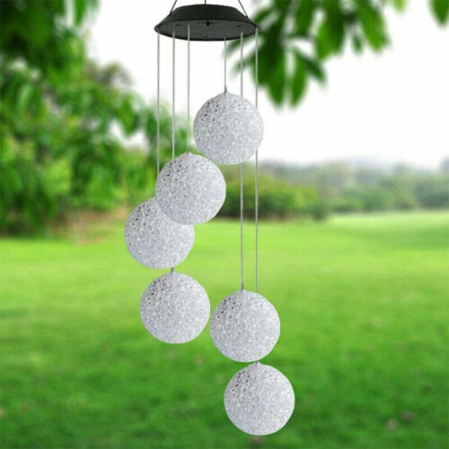 LED Solar Wind Chime Light Color Changing Hanging Lamp Waterproof Garden Decor