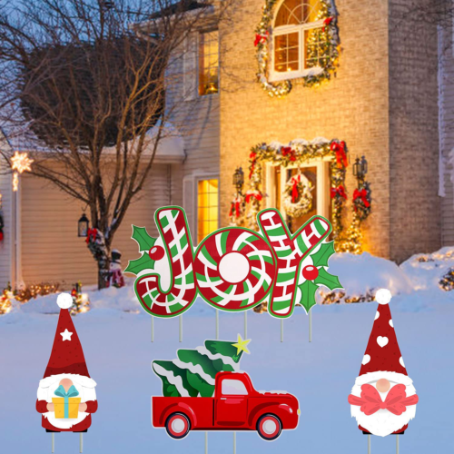 6 Pack Merry Christmas Yard Signs Outdoor Lawn Sign Decorations with Stakes